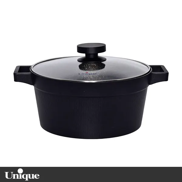 قابلمه 28 سانتی یونیک مدل UN-8908 دیاموند کف گرانیت مشکی 2025-08-30T07:57:34+00:00