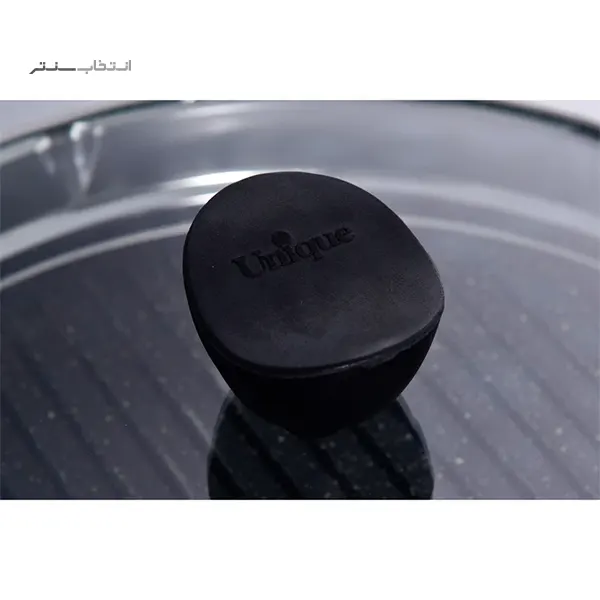 تابه گریل 30 سانتی یونیک مدل UN-6001 چدن گرد بزرگ با چوب