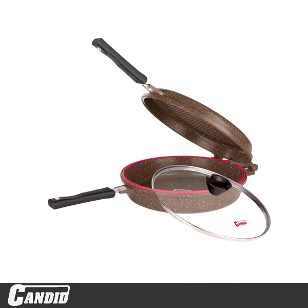 تابه دوبل گرد 28سانتی کاندید قهوه ای