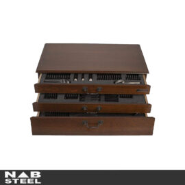 سرویس قاشق و چنگال ناب استیل مدل جعبه چوبی Felorance 116