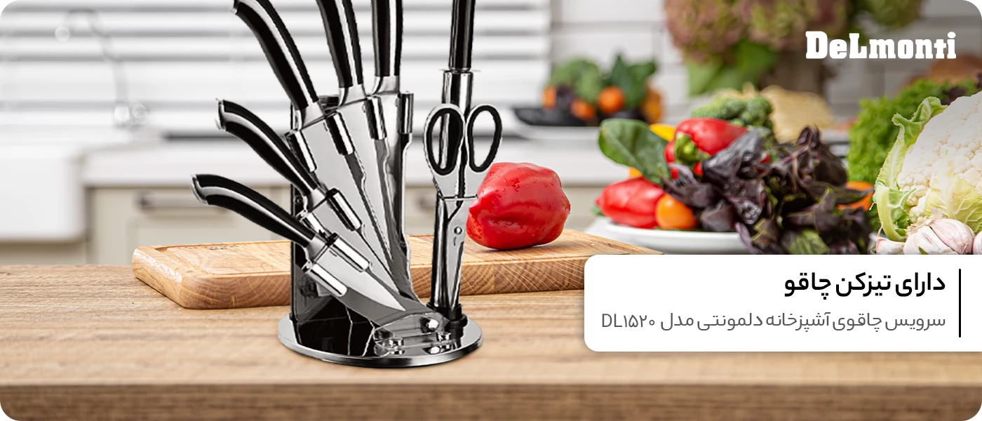 سرویس چاقوی آشپزخانه دلمونتی مدل DL1520 B