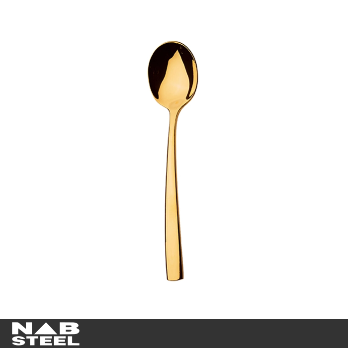 قاشق سوپ خوری ناب استیل 6 پارچه مدل فلورانس طلایی
